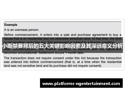 小斯禁赛背后的五大关键影响因素及其深远意义分析